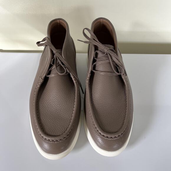 BOSS Chukka Ankle Boots Mens Size 8 EU 41 Brown Leather Moc Toe Lace Up 50536227 - Picture 1 of 10